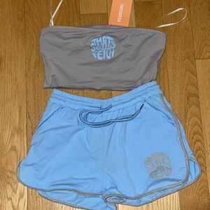 Two piece shorts and tube top (Never Worn)